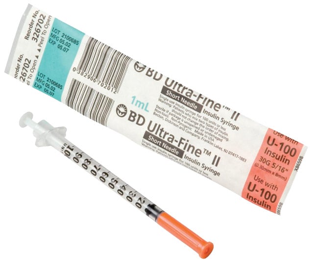 Diabetes Care Insulin Needles And Syringes