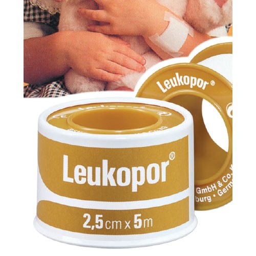 Leukopor Hypoallergenic Surgical Adhesive Paper Tape 2.5cm X 9.2m