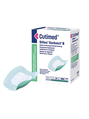 Cutimed® Siltec® Sorbact® B Sterile Dressing 10cm x 10cm - Box/10