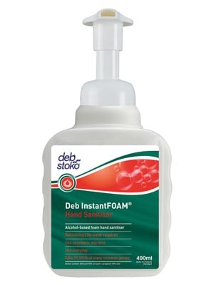 Hand Sanitiser Alcohol-Based Deb InstantFOAM Pump Bottle 400mL