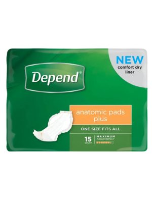 Depend Anatomic Plus Unisex Shaped Incontinence Pads 69cm