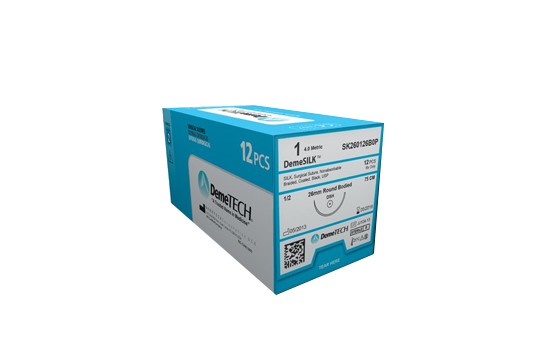 DEMESILK SILK SUTURE 4/0 24MM 3/8C R/C 75CM 12S