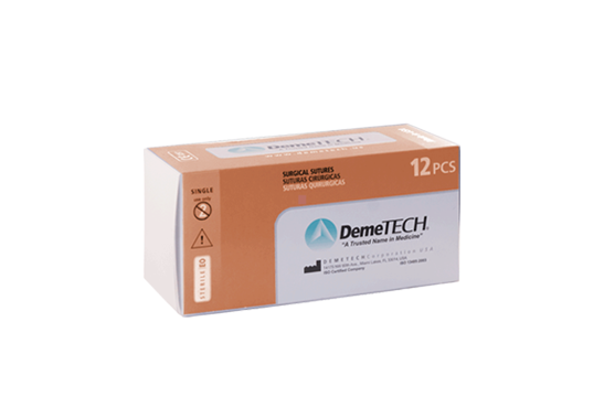 Demetech Demecaprone Absorbable Suture 5/0 16MM 3/8 PPRC 45CM 