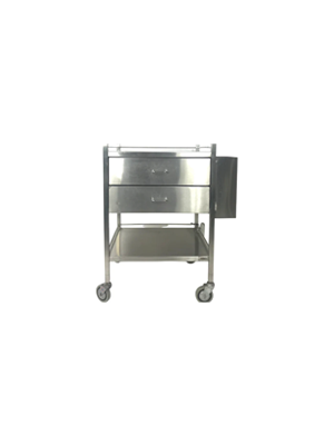 Instrument Trolley 2 Drawer 3 Side Rail 600 x 490 x 900mm - Each
