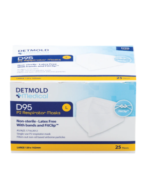 D95 P2 Respirator Mask with FitClip™ Large Detmold Medical Box of 25