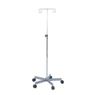 Mobile IV Stand with Chrome Base - Height Adjustable