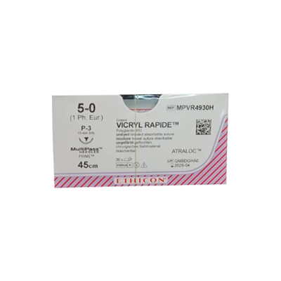 VICRYL RAPIDE® Absorbable Sutures Undyed 5-0 45cm P-3 13mm - Box/36
