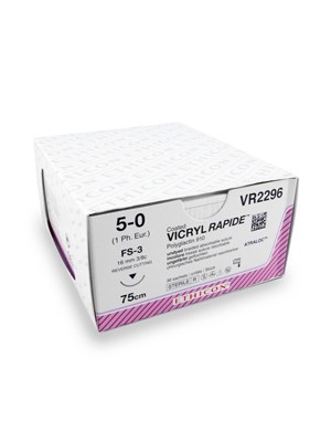 VICRYL RAPIDE® Absorbable Sutures Undyed 5-0 75cm FS-3 16mm - Box/36