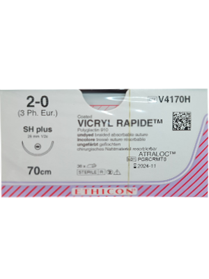 VICRYL RAPIDEĀ® Absorbable Sutures Undyed 2-0 70cm SH 26mm - Box/36