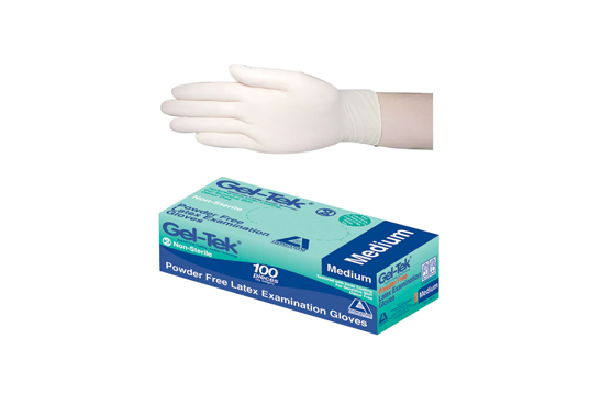 Gloves Latex P/Free GelTek Medium 100