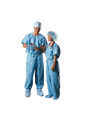 HALYARD Scrub Shirts Tri-Layer Fabric No Pocket Medium - Ctn/48