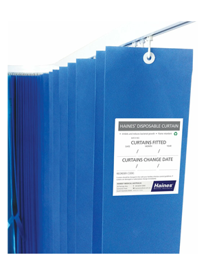 Curtain Disposable Haines Summer Blue 4.5x2m