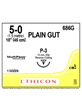 PLAIN GUT Sutures Yellowish Tan 45cm 5-0 P-3 13mm - Box/12