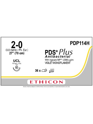 PDS® Plus Antibacterial Suture Violet 2-0 70cm UCL 13mm - Box/36