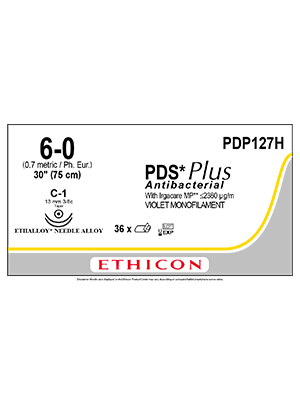 PDS® Plus Antibacterial Suture Violet 6-0 75cm - Box/36