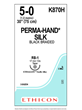 PERMA-HAND* Silk Sutures Black 75cm 5-0 RB-1 17mm - Box/36