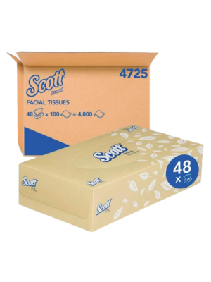 Scott® White 2-ply 100pk Facial Tissues 19.5x20.5cm – Ctn/48 