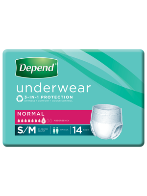 Depend® Unisex Normal Underwear, Medium - Ctn/4