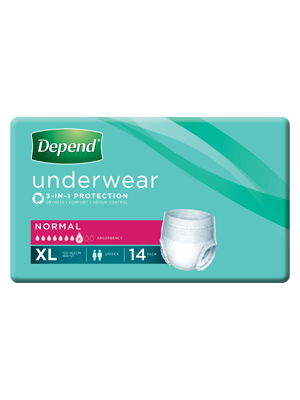 DependĀ® Unisex Normal Underwear, Extra Large - Ctn/4