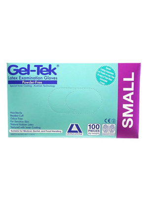 Latex Examination Gloves Gel-Tek Powder Free Non-Sterile Small
