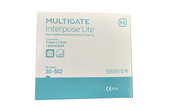 Interpose Lite Non-Adherent Dressing Multigate 7.5x7.5 100s