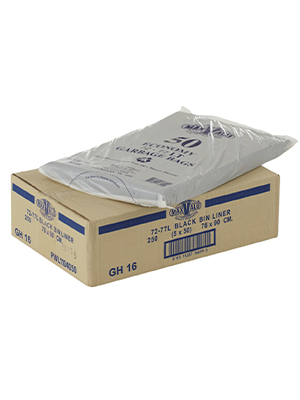 Garbage Bags Heavy Duty Black MaxValu 72-77L 900x760mm 250pcs