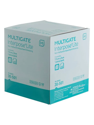 Multigate Interpose Lite Non-Adherent Dressing Absorbent 7.5cm x 5cm