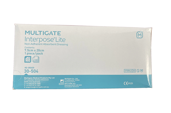 Interpose Lite Non-Adherent Dressing 7.5x20cm 100s
