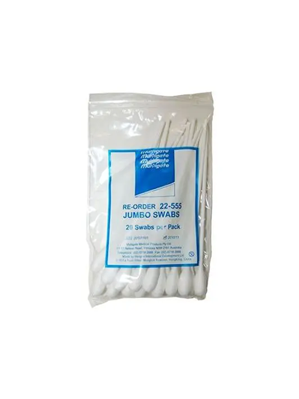 Multigate Jumbo Swab Non Sterile Single Use White 20 Per Box