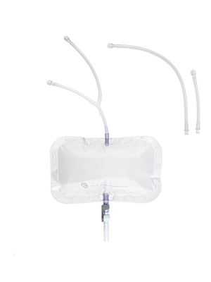 Nexus Nephrostomy Bags/Drainage with Extension tubing, Bilateral Bag