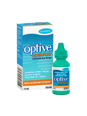 Optive Advanced Lubricant Eye Drops Moisturising 15mL
