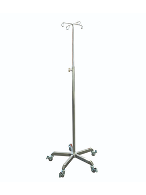 Stainless Steel IV Stand with Four Hooks Pacific Medical 