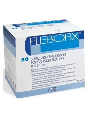 Flebofix Sterile Adhesive IV Dressing Plaster Single Use 8cm x 5.8cm