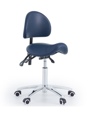 Saddle Stool with Backrest Pacific Medical Navy Blue 