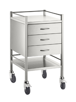 Trolley Three Drawers Stainless Steel 50x50x90 cm - Each