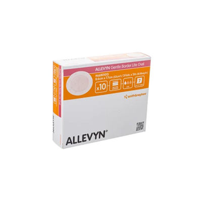 Gentle Border Lite Foam Dressing ALLEVYN, Silicone Adhesive 8.6cm x 7.7cm