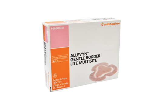 Gentle Border Lite Multisite Foam Dressing ALLEVYN, Silicone Adhesive 8cm x 8.4cm