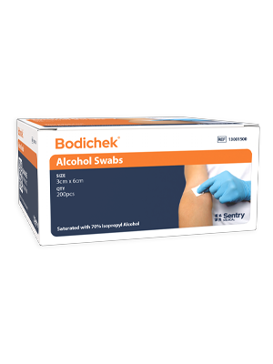Alcohol Non-Woven Swabs 70% Isopropyl Alcohol, Bodichek 2 Ply