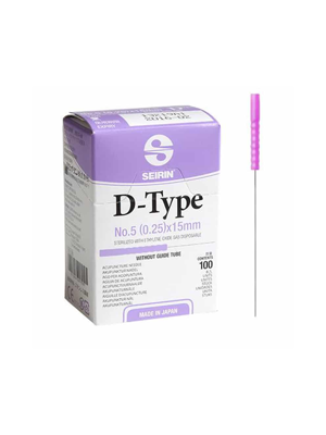 Seirin Needles - D-Type - 0.25 X 15MM - Box/100