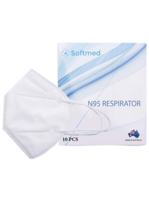 Softmed N95/P2 Respirator Surgical Face Mask Earloop Box/10