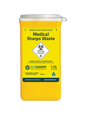 Sharpsafe Sharps Container Screw Top, Non-Spill Yellow 1.4L