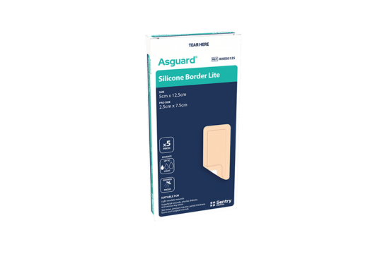 Sentry Medical Lite Asguard Silicone Border 5cm x 12.5cm