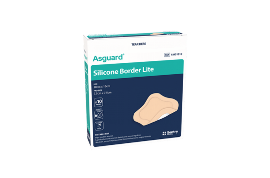 Sentry Medical Lite Asguard Silicone Border 10cm x 10cm
