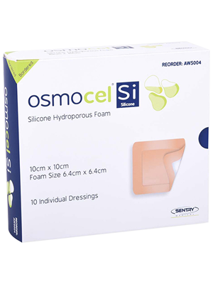 Osmocel® Si Silicone Hydroporous Foam Border 10 x 10cm – Box/10 