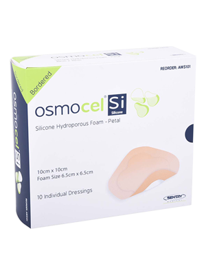 OsmocelĀ® Si Silicone Hydroporous Petal Dressing 10 x 10cm- Box/10