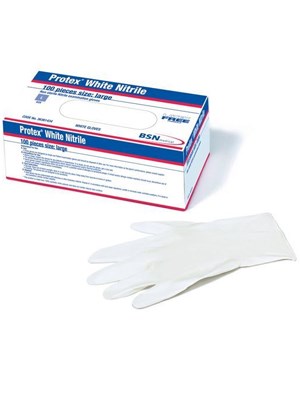 GLOVES WHITE NITRILE SML - Box/100
