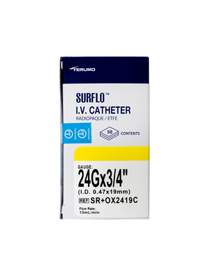 Terumo Surflo IV Catheter Sterile for Infusion 24G x 3/4
