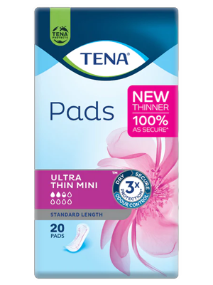 TENA® Ultra Thin Mini Standard Length Pads Medium - Ctn/6