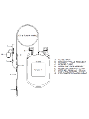 TERUMO® Single Blood Bag 450mL CPDA-1 - Pkt/8