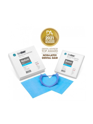 Ongard Isodam Non-Latex Dental Dam Blue Medium Box of 20